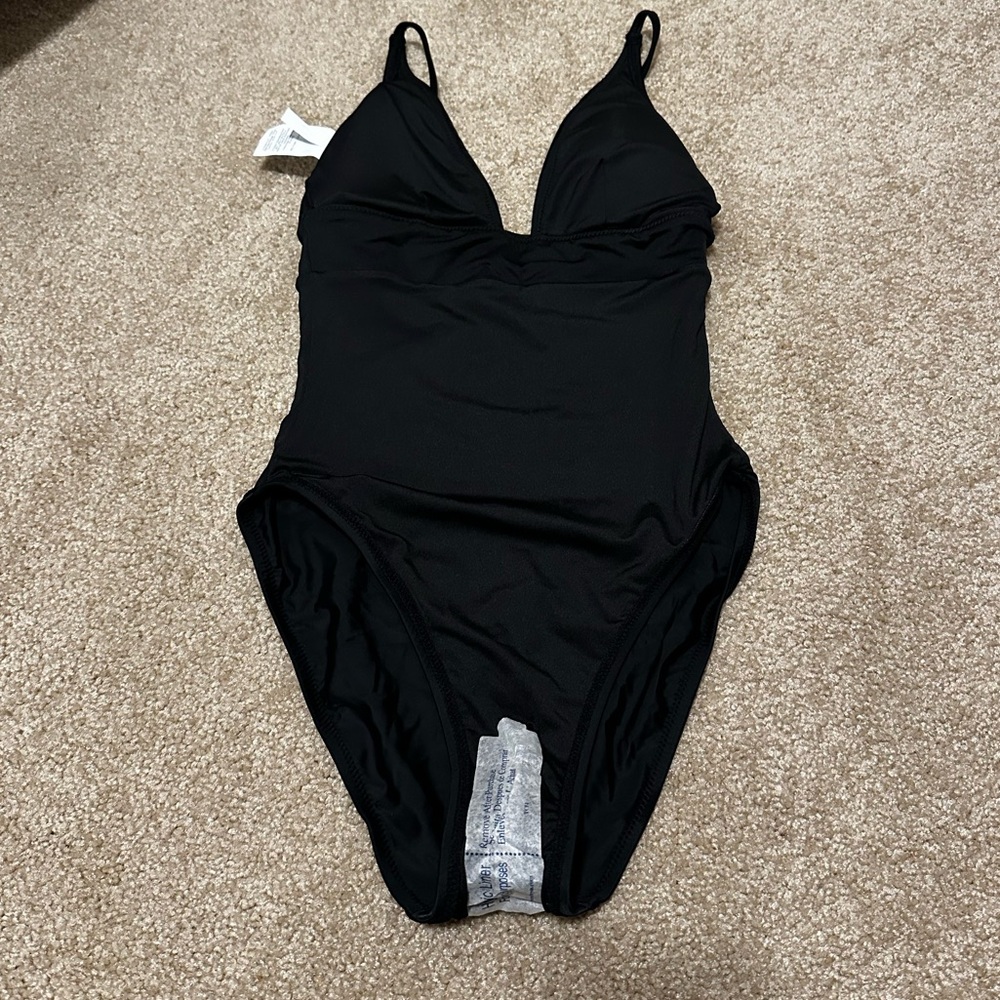 NWT J. Crew Plunge one-piece swimsuit Black Size 2 - Picture 11 of 12